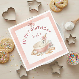 Baking Party Girls Birthday Elegant Bowl & Whisk Serviette