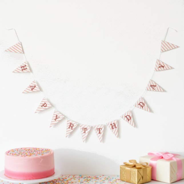 Baking Party Girls Birthday Fun Pink Wimpelkette (Von Creator hochgeladen)