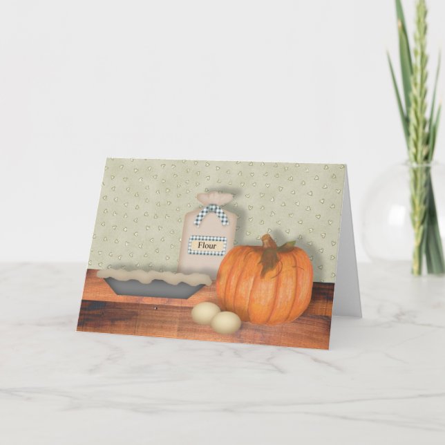 Baking Pumpkin Piech Note Card Karte (Vorderseite)
