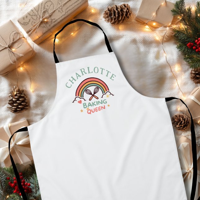Baking Queen or King- Rainbow- Custom Schürze (Baking Queen or King- Rainbow- Custom Apron)