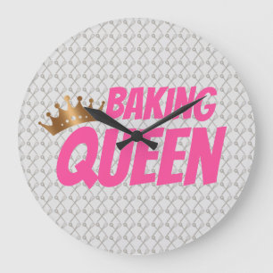 Baking Queen Pattern for Cake and Sweets Lovers Große Wanduhr