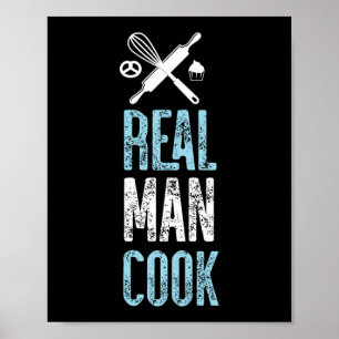 Baking Real Men Cook Rolling Button Poster