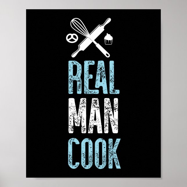 Baking Real Men Cook Rolling Button Poster (Vorne)