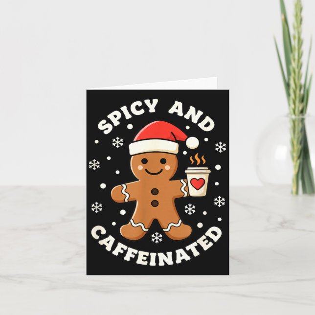 Baking Scy And Caffeinated Gingerbread Coffee Chri Karte (Vorderseite)