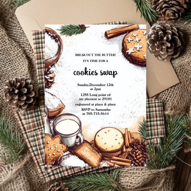 Baking Spirit Bright Pastel Pink Cookie Exchange Einladung (Von Creator hochgeladen)