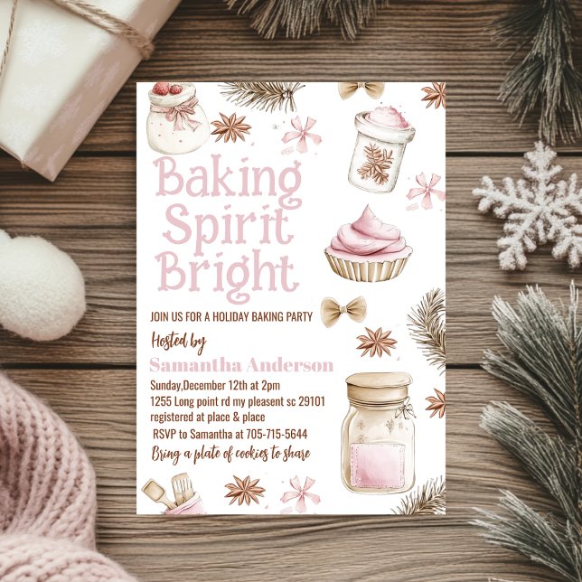 Baking Spirit Bright Pastel Pink Cookie Exchange Einladung (Von Creator hochgeladen)