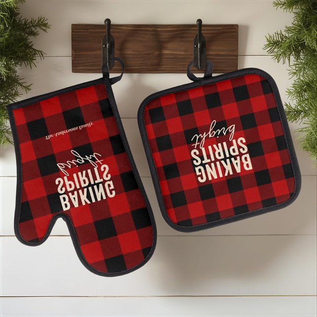 Baking Spirits Bright Buffalo Karo Ofenhandschuh & Topflappen-Set (Von Creator hochgeladen)