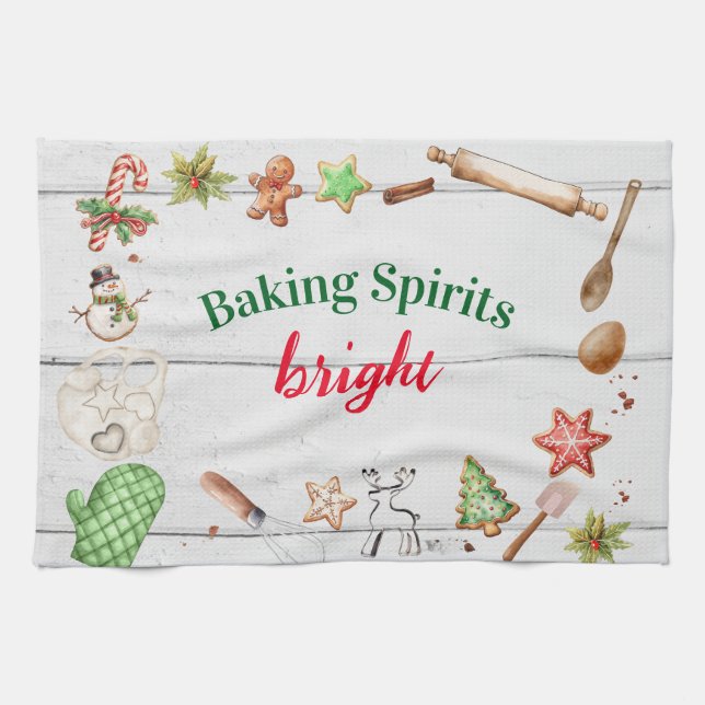 Baking Spirits Bright Christmas Geschirrtuch (Horizontal)