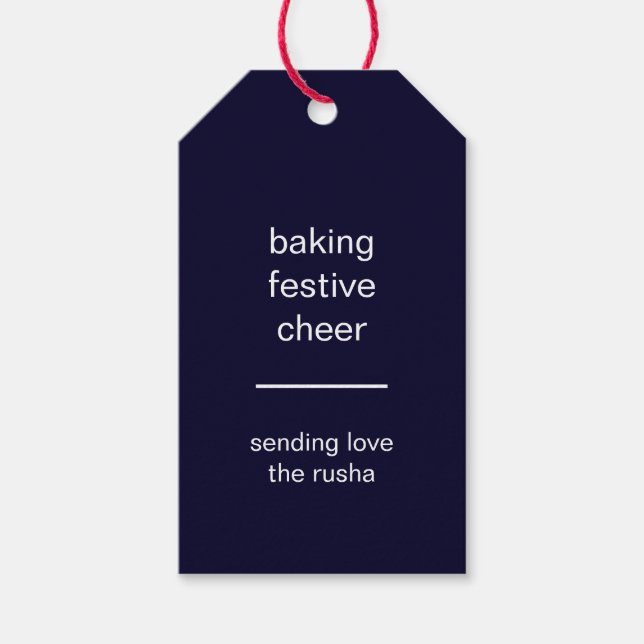 Baking Spirits Bright Christmas Holiday Tag Design Geschenkanhänger (Vorderseite)