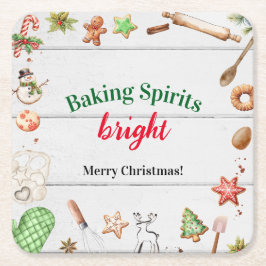 Baking Spirits Bright Christmas Rechteckiger Pappuntersetzer
