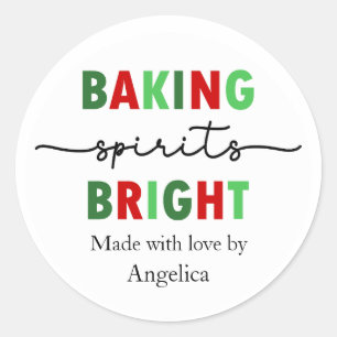 Baking Spirits Bright Hergestellt mit Liebe Weihna Runder Aufkleber