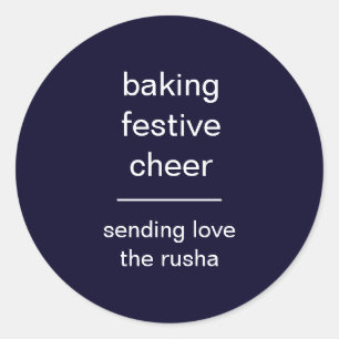 Baking Spirits Bright Minimaler Weihnachtssticker Runder Aufkleber