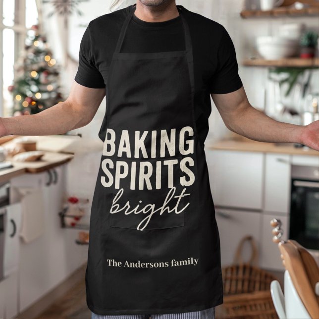 Baking Spirits Bright Schwarzes Weihnachtsfest Schürze (Von Creator hochgeladen)