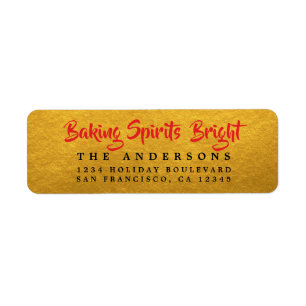 Baking Spirituosen Bright Gold Holiday Label