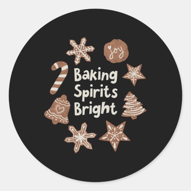 Baking Srits Bright Holiday Cookies T Shirt  Runder Aufkleber (Vorderseite)