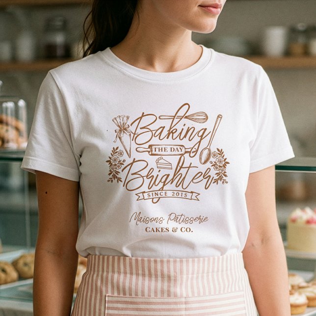 Baking the Day Brighter Bakery Logo Bakery Uniform Tri-Blend Shirt (Baking the Day Brighter Bakery Logo Bakery Uniform Tri-Blend Shirt)