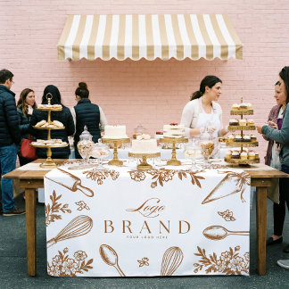 Baking Utensils Bakery Logo Market Booth Sign Tischdecke