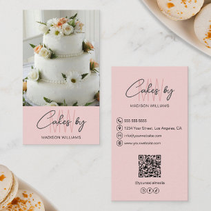 Bakkake Custom Monogram Logo Pink Visitenkarte