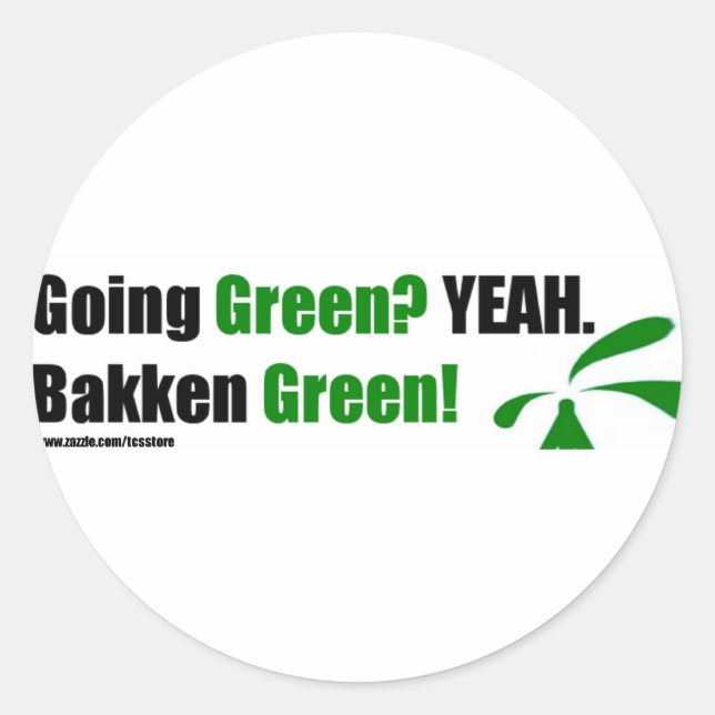 Bakken Green Round Stickers (Vorderseite)