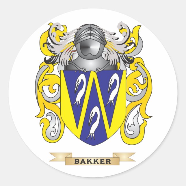 Bakkermatte von Waffen (Familienwappen) Runder Aufkleber (Vorderseite)