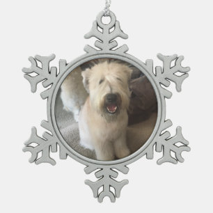 Bakster One Year Photo Template Schneeflocken Zinn-Ornament