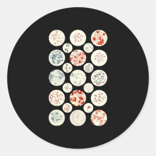 Bakterienmikrobiologie winzig runder aufkleber