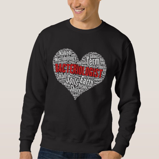 Bakteriologe Herz Form Word Cloud Sweatshirt (Vorderseite)