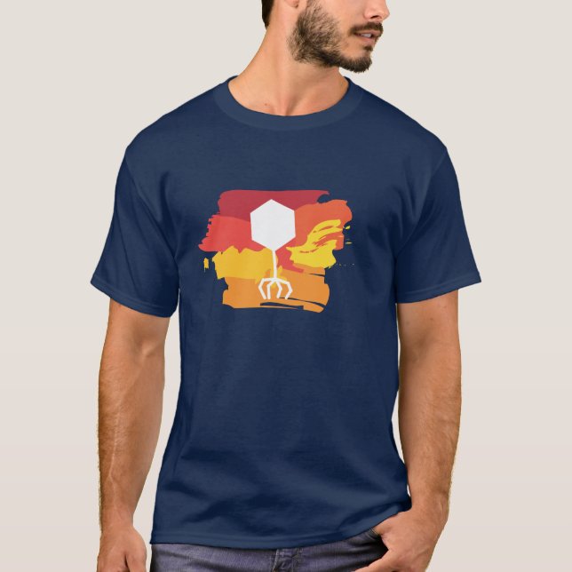 Bakteriophagenlogo-T - Shirt (Mehrfarben; (Vorderseite)