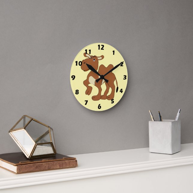 Baktriankamel-Design Runde Wanduhr (Büro)