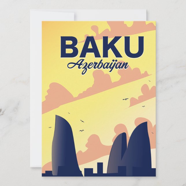 Baku Aserbaidschan Flammentürme Urlaubsposter (Vorderseite)