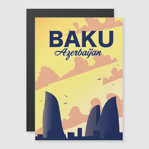 Baku Aserbaidschan Flammentürme Urlaubsposter Magnetkarte
