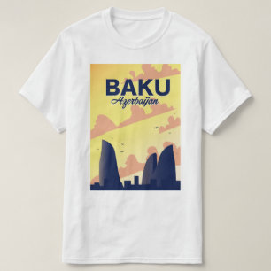 Baku Aserbaidschan Flammentürme Urlaubsposter T-Shirt
