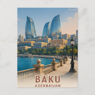 Baku Aserbaidschan Kaspisches Meer Stadtflucht 🏔️ Postkarte