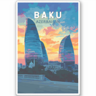 Baku Aserbaijan Reisen Kunst Vintag Aufkleber