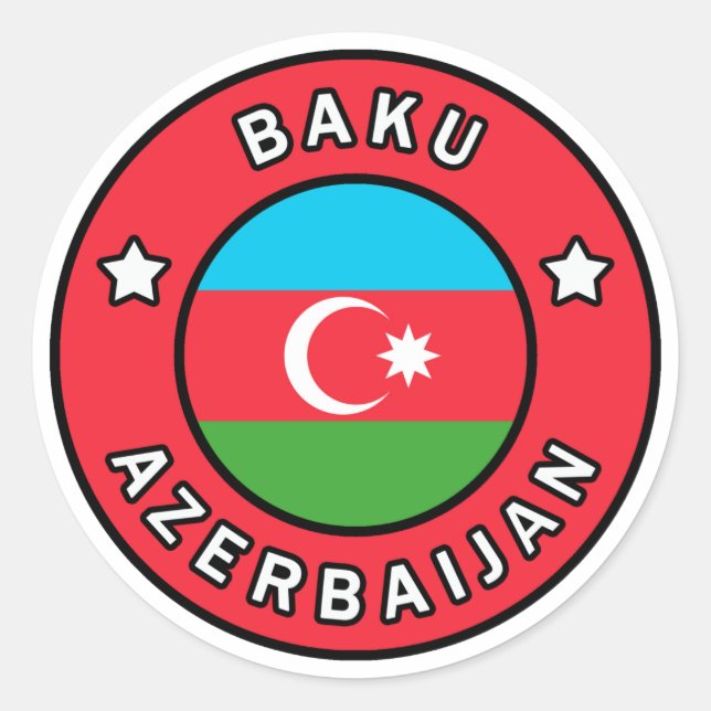 Baku Aserbaijan Runder Aufkleber (Vorderseite)