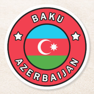 Baku Aserbaijan Runder Pappuntersetzer