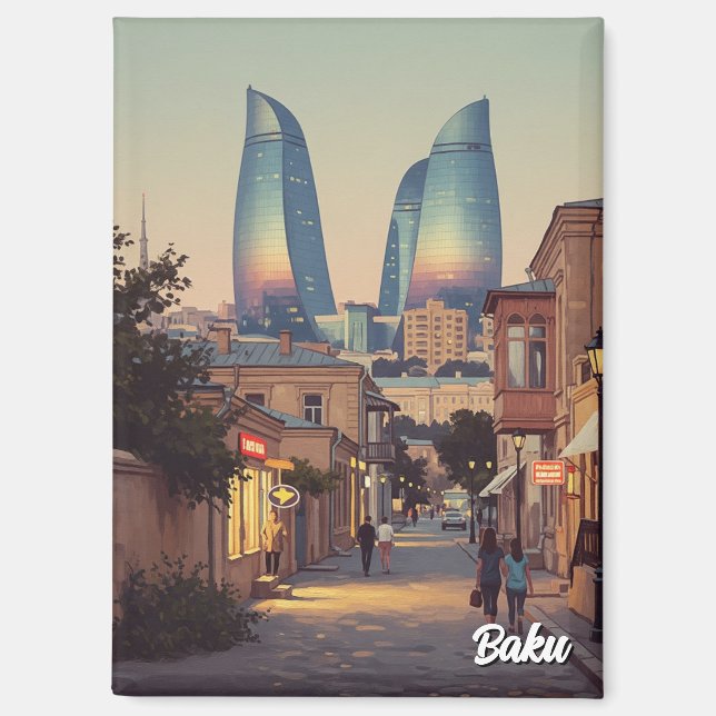 Baku Azerbaijan Travel  Magnet (Vorderseite)