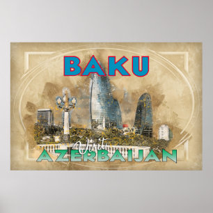 Baku, Besuch Aserbaidschans Poster