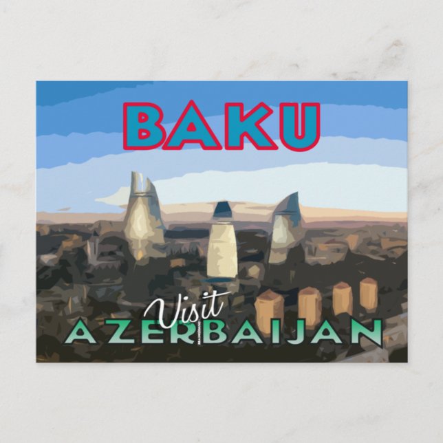 Baku, Besuch der aserbaidschanischen Postkarte (Vorderseite)
