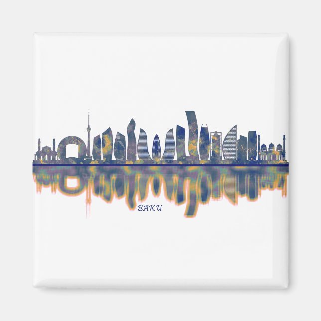 Baku Skyline Magnet (Vorne)