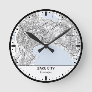 Baku Uhr Stadt Linienkunst