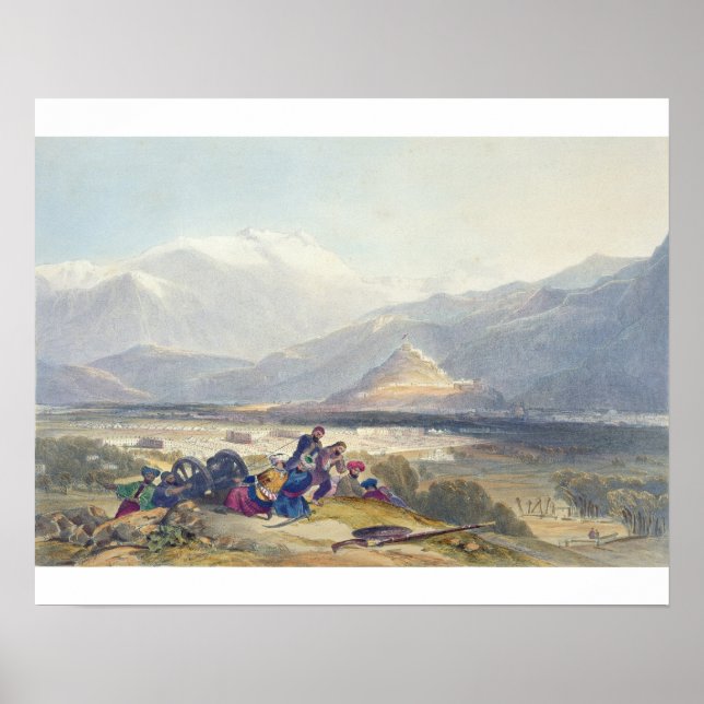 Bala Hissar und die Stadt Kabul mit den Briten Can Poster (Vorne)
