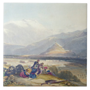 Bala Hissar und Stadt von Kabul mit den Briten Fliese