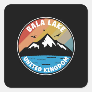 Bala Lake - Vereinigtes Königreich Vintage Quadratischer Aufkleber