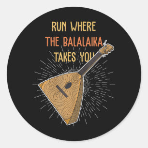 Balalaika Balalaika Spieler Musikalisches Instrume Runder Aufkleber
