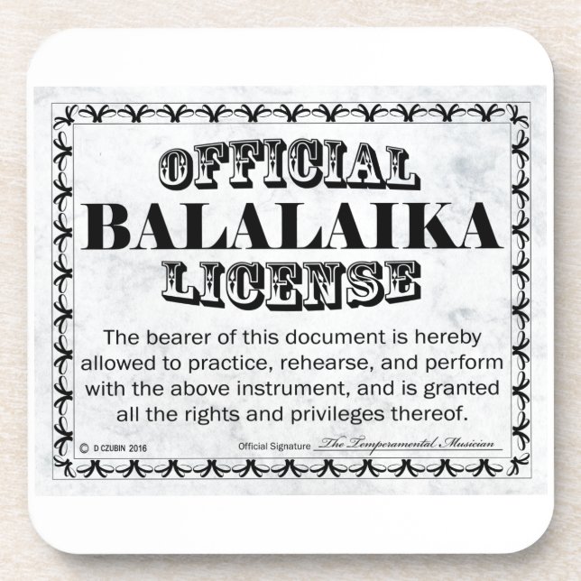 Balalaika-Lizenz Getränkeuntersetzer (Vorderseite)