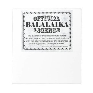 Balalaika-Lizenz Notizblock