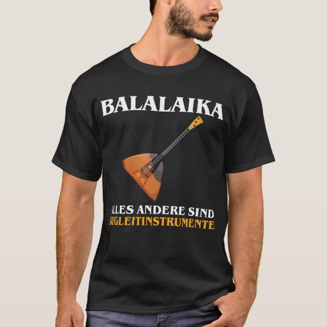 Balalaika-Rockmusikinstrument Russland T-Shirt (Vorderseite)