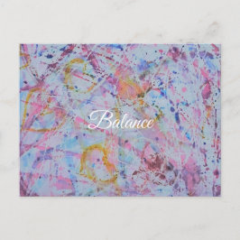 "Balance" Abstract Watercolor & Wax Resistance Feiertagspostkarte