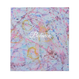 "Balance" Abstrakte Aquarell- und Wachswiderstands Notizblock